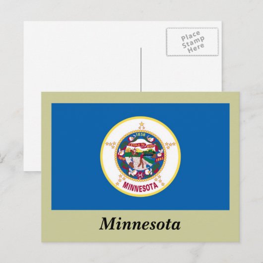 vlag van de deelstaat Minnesota Briefkaart (Voorkant / Achterkant)