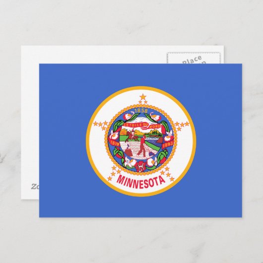 vlag van de deelstaat Minnesota Briefkaart (Voorkant / Achterkant)