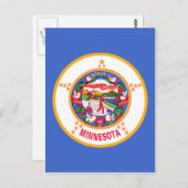 vlag van de deelstaat Minnesota Briefkaart (Voorkant / Achterkant)