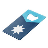 vlag van de deelstaat Minnesota Creditkaart Flessenopener (Voorkant Gekanteld)