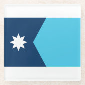 vlag van de deelstaat Minnesota Glazen Onderzetter (Voorkant)