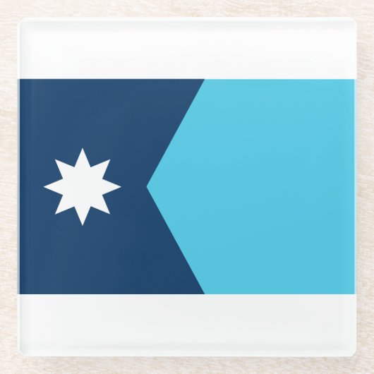 vlag van de deelstaat Minnesota Glazen Onderzetter (Voorkant)