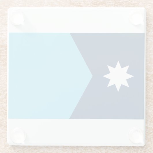 vlag van de deelstaat Minnesota Glazen Onderzetter (Achterkant)