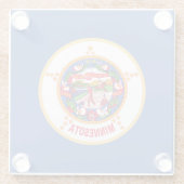 vlag van de deelstaat Minnesota Glazen Onderzetter (Achterkant)