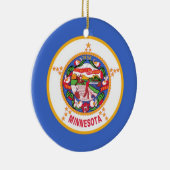 vlag van de deelstaat Minnesota Keramisch Ornament (Rechts)