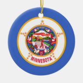 vlag van de deelstaat Minnesota Keramisch Ornament (Voorkant)