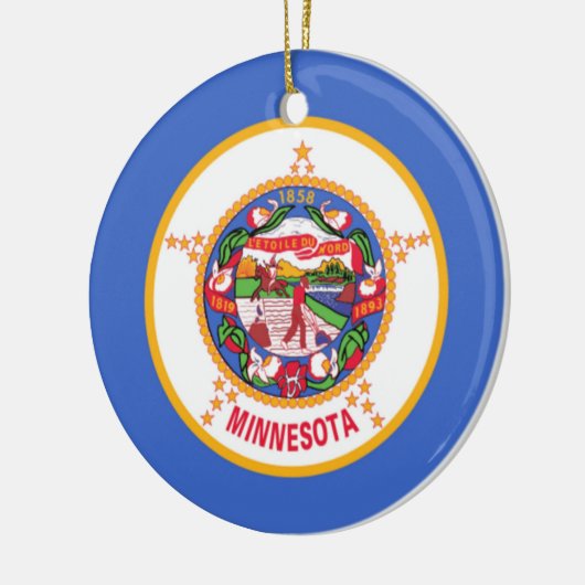 vlag van de deelstaat Minnesota Keramisch Ornament (Links)