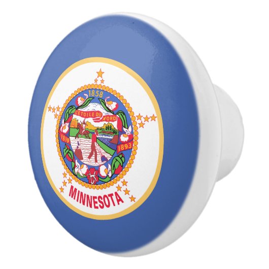 vlag van de deelstaat Minnesota Keramische Knop (Rechts)