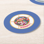 vlag van de deelstaat Minnesota Ronde Kartonnen Onderzetter (Gebogen)