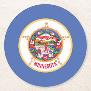vlag van de deelstaat Minnesota Ronde Kartonnen Onderzetter