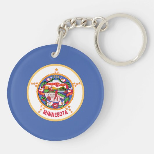 vlag van de deelstaat Minnesota Sleutelhanger (Achterkant)