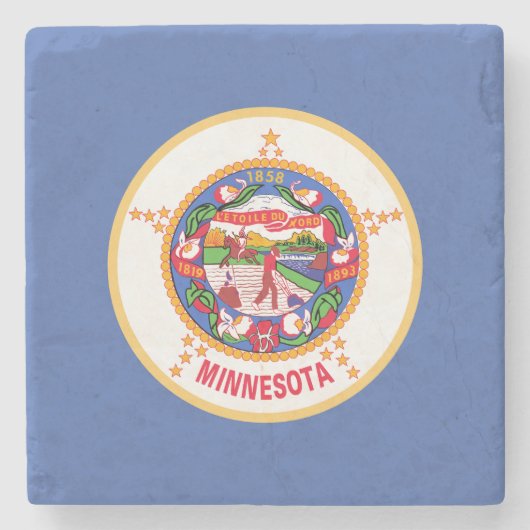 vlag van de deelstaat Minnesota Stenen Onderzetter (Voorkant)