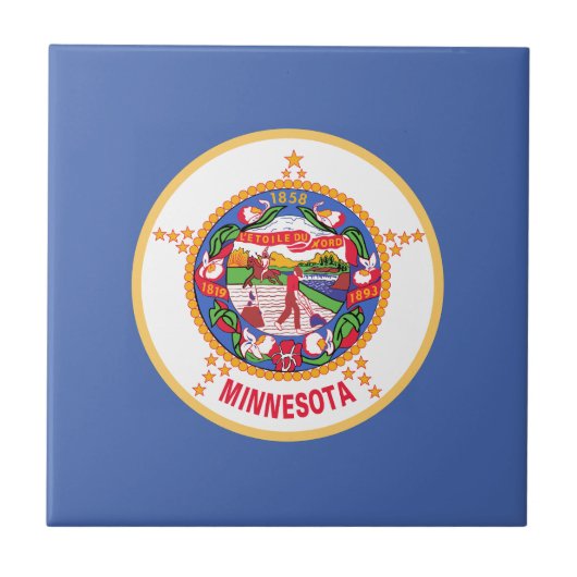 vlag van de deelstaat Minnesota Tegeltje (Voorkant)