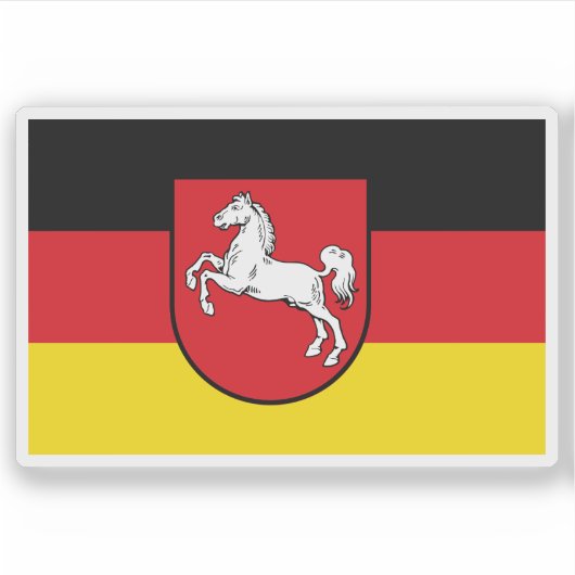 Vlag van de deelstaat Nedersaksen, Duitsland Sticker (Voorkant)