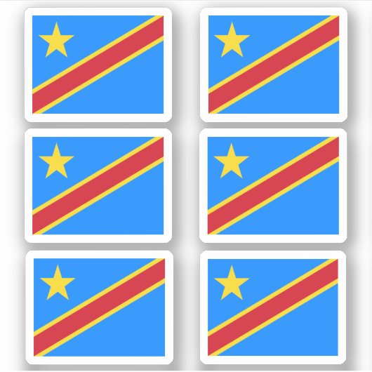 Vlag van de Democratische Republiek Congo - een co Sticker (Voorkant)