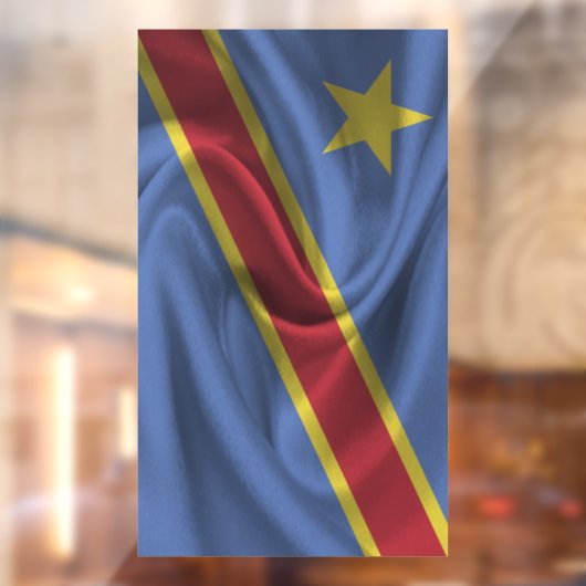 Vlag van de Democratische Republiek Congo Raamsticker (Vel 2)
