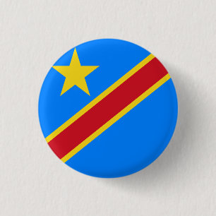 Vlag van de Democratische Republiek Congo Ronde Button 3,2 Cm