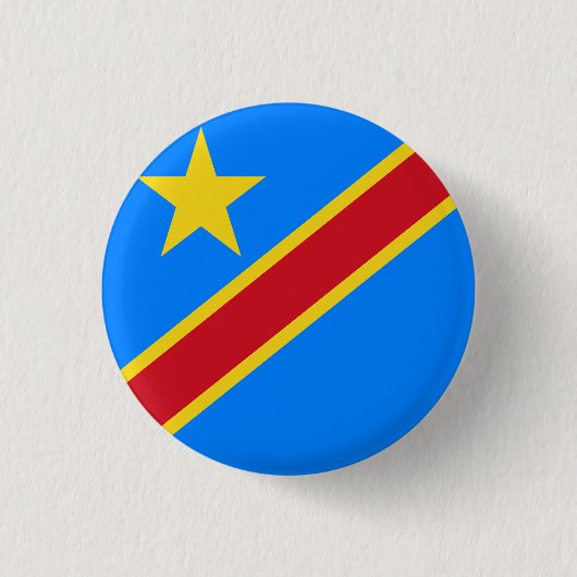 Vlag van de Democratische Republiek Congo Ronde Button 3,2 Cm (Voorkant)