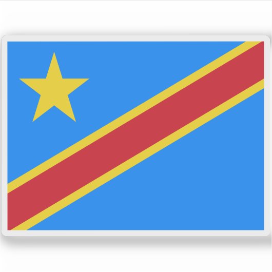 Vlag van de Democratische Republiek Congo Sticker (Voorkant)