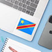 Vlag van de Democratische Republiek Congo Sticker (Laptop met iPhone)