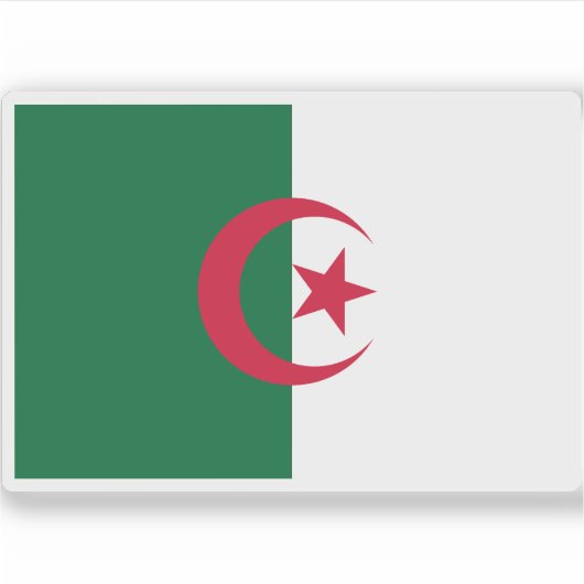 Vlag van de Democratische Volksrepubliek Algerije Sticker (Voorkant)