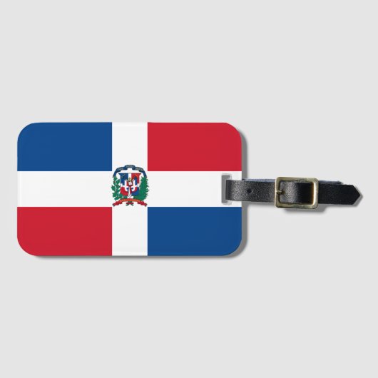 Vlag van de Dominicaanse Republiek Bagagelabel (Voorkant (horizontaal))