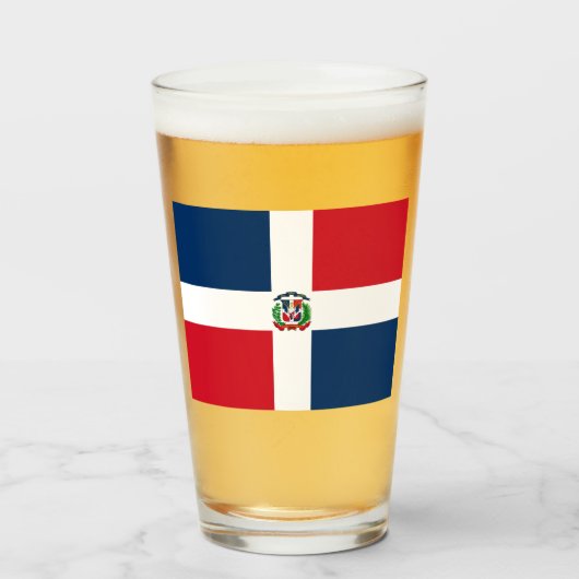 Vlag van de Dominicaanse Republiek Glas (Voorkant gevuld)