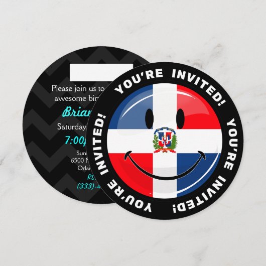 Vlag van de Dominicaanse Republiek Glossy Round Kaart (Voorkant / Achterkant)