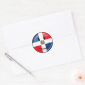 Vlag van de Dominicaanse Republiek Glossy Round Ronde Sticker (Envelop)