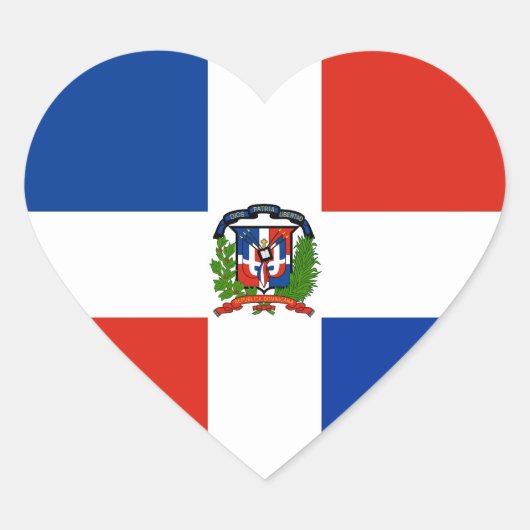 Vlag van de Dominicaanse Republiek Hart Sticker (Voorkant)