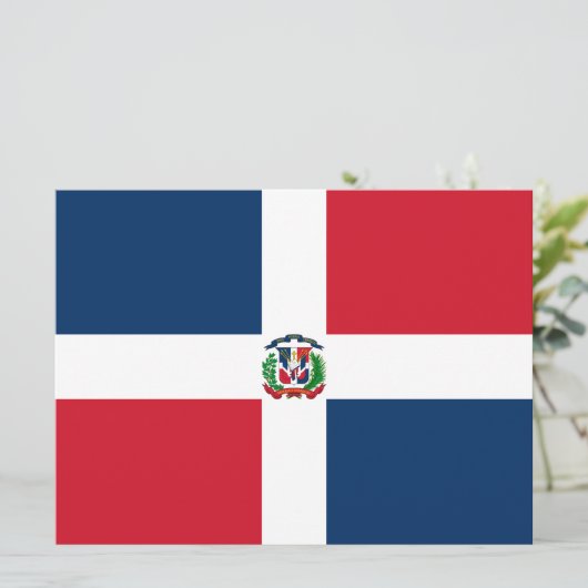 Vlag van de Dominicaanse Republiek Kaart (Staand voorkant)