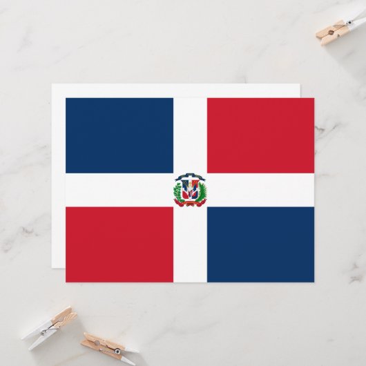 Vlag van de Dominicaanse Republiek Kaart (Voorkant / Achterkant in situ)
