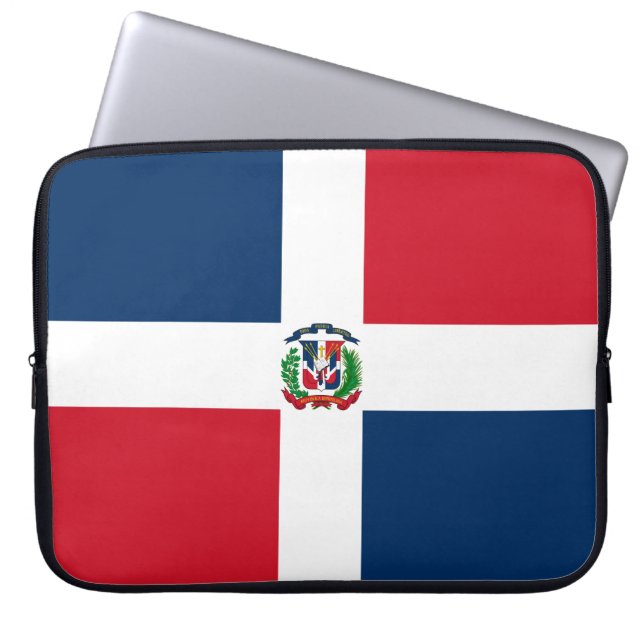 Vlag van de Dominicaanse Republiek Laptop Sleeve (Voorkant)
