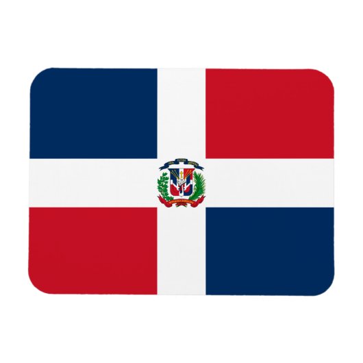Vlag van de Dominicaanse Republiek Magneet (Horizontaal)