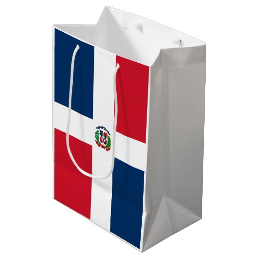 Vlag van de Dominicaanse Republiek Medium Cadeauzakje (Voorkant Gekanteld)