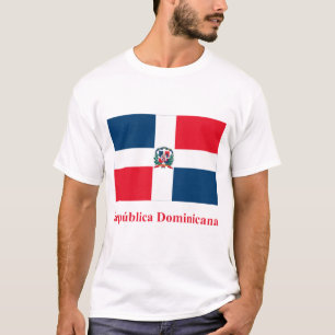 vlag van de Dominicaanse Republiek met naam in het T-shirt