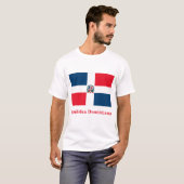 vlag van de Dominicaanse Republiek met naam in het T-shirt (Voorkant volledig)