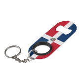 Vlag van de Dominicaanse Republiek Mini Flessenopener (Voorkant Gekanteld)
