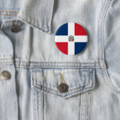 Vlag van de Dominicaanse Republiek op de Pin-Butto Ronde Button 5,7 Cm (In situ)