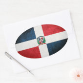 Vlag van de Dominicaanse Republiek Ovale Sticker (Envelop)