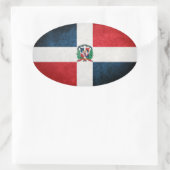 Vlag van de Dominicaanse Republiek Ovale Sticker (Tas)