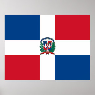 Vlag van de Dominicaanse Republiek Poster
