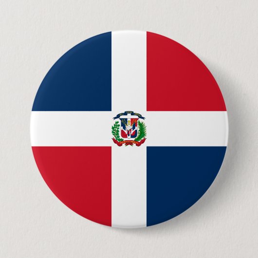 Vlag van de Dominicaanse Republiek Ronde Button 7,6 Cm (Voorkant)