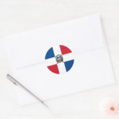 Vlag van de Dominicaanse Republiek Ronde Sticker (Envelop)