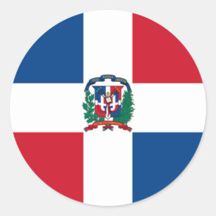 Vlag van de Dominicaanse Republiek Ronde Sticker