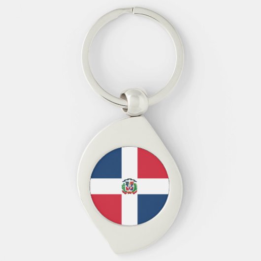 Vlag van de Dominicaanse Republiek Sleutelhanger (Voorkant)