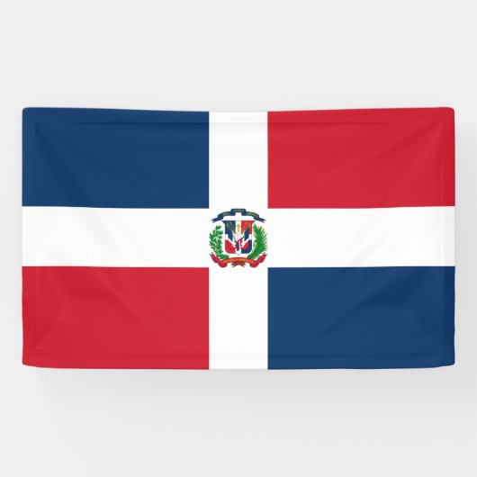 Vlag van de Dominicaanse Republiek Spandoek (Horizontaal)