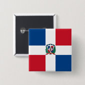 Vlag van de Dominicaanse Republiek Vierkante Button 5,1 Cm (Voorkant /achterkant)