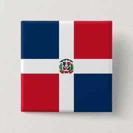 Vlag van de Dominicaanse Republiek Vierkante Button 5,1 Cm