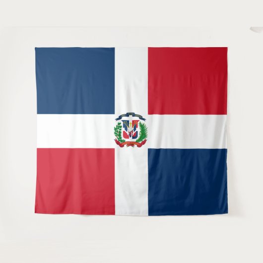 vlag van de Dominicaanse Republiek Wandkleed (Voorkant (horizontaal))